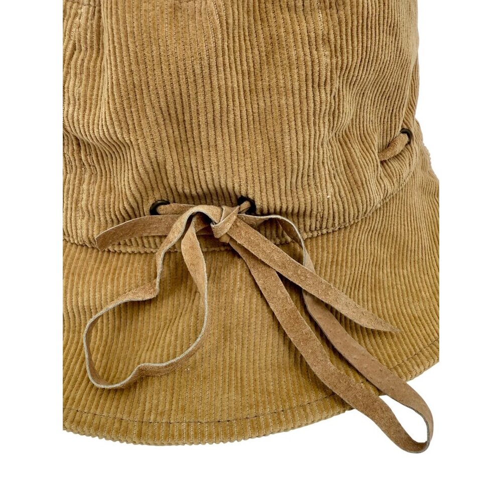 Vintage Y2K Tan Corduroy Bucket Hat 100% Cotton Indie Boho Retro 90s Streetwear - Picture 4 of 16
